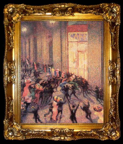 framed  Umberto Boccioni a fight in the arcade, ta009-2